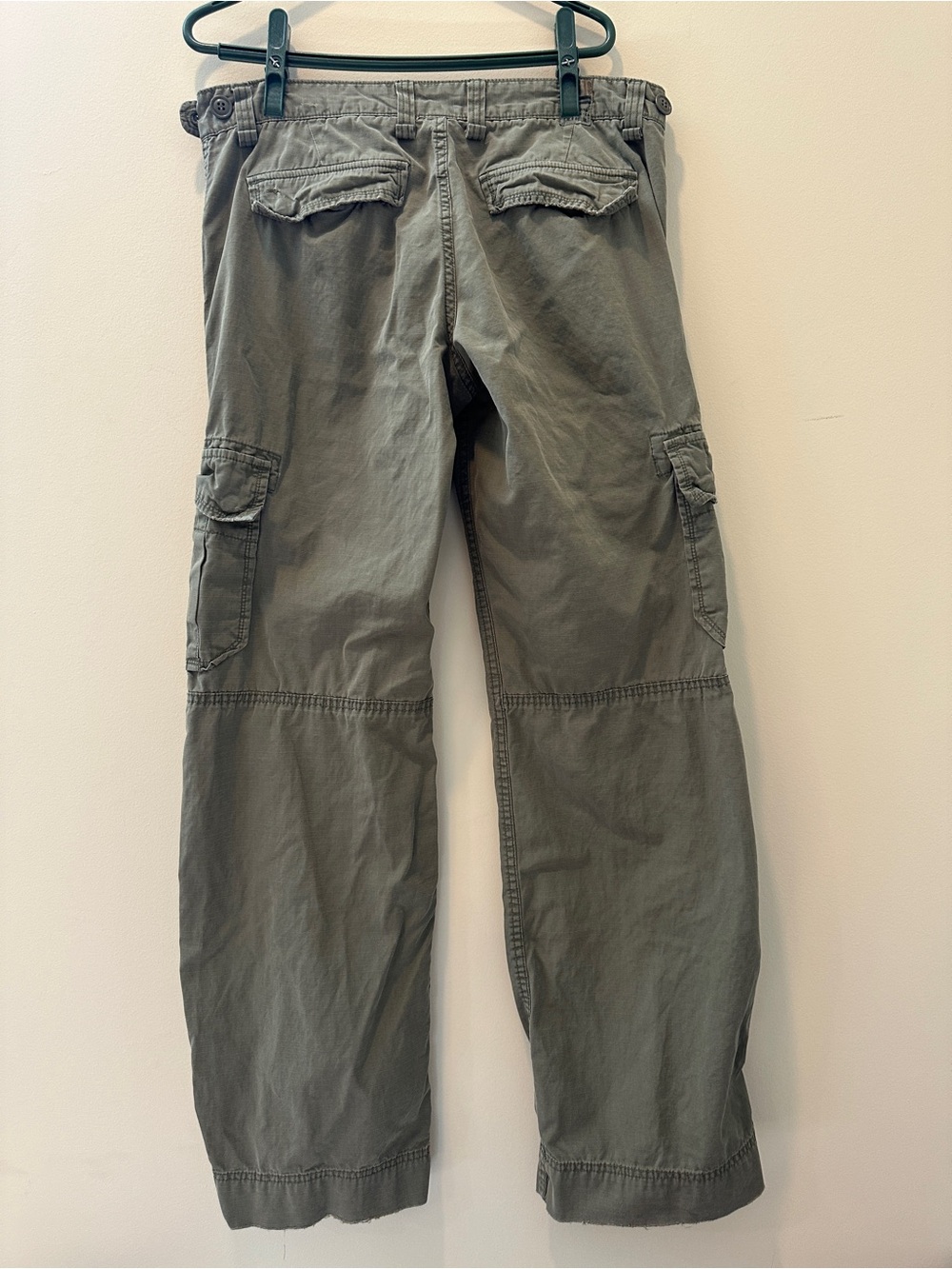 Lucky Brand Women Y2K 90s Dungarees Cargo Pants Green Sz 6/28 Reg Streetwear - Picture 7 of 12